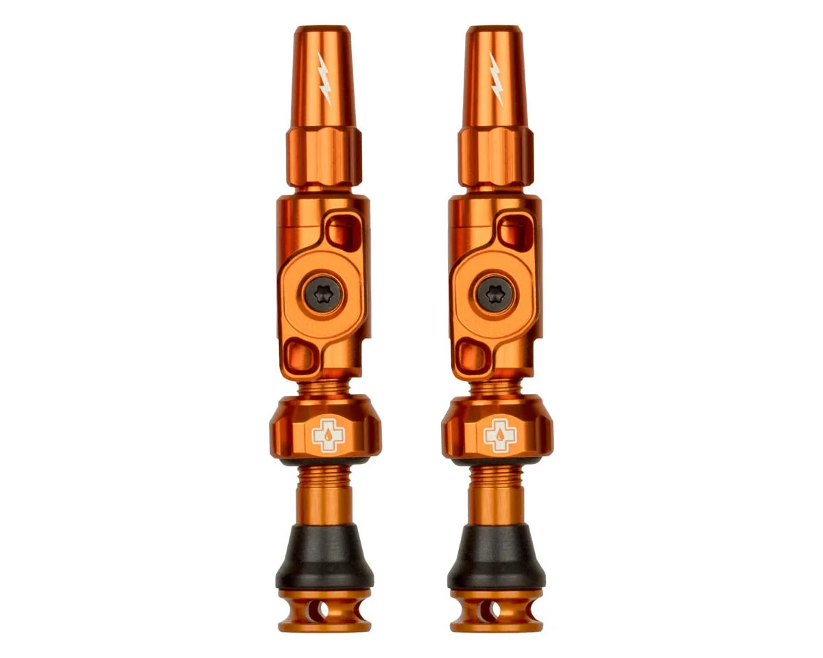 Muc-Off Big Bore Lite Tubeless Valves (Orange) (Pair) (Small) (30mm)